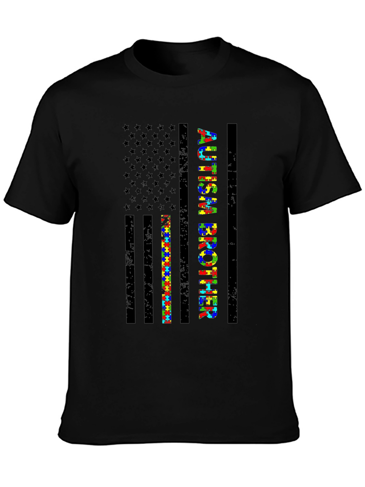 Autism Brother American Flag Graphic Tee