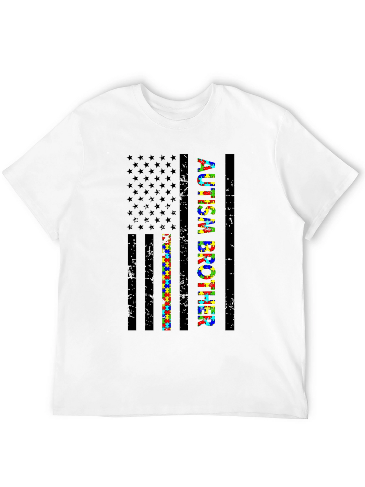 Autism Brother American Flag Graphic Tee