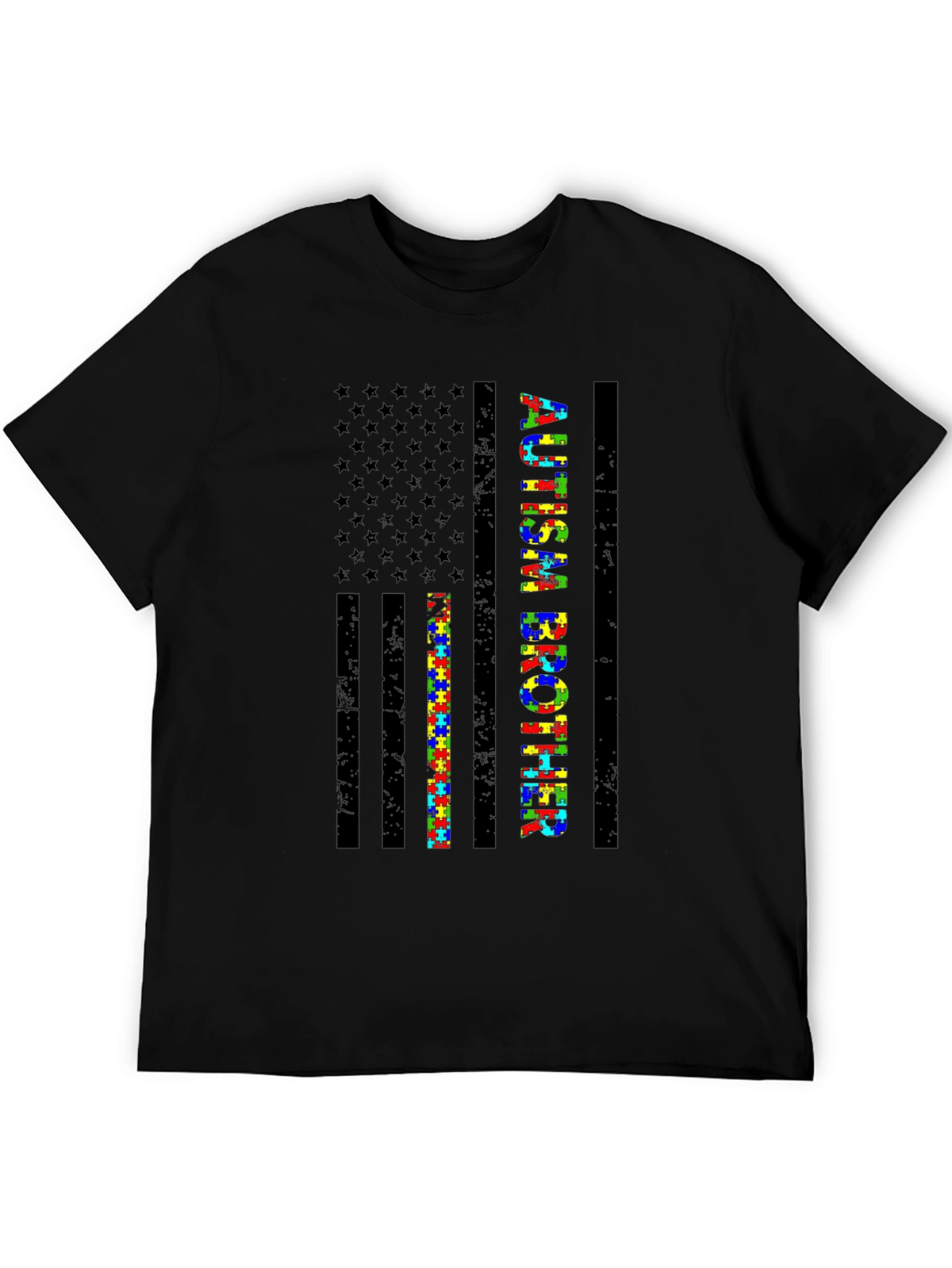 Autism Brother American Flag Graphic Tee