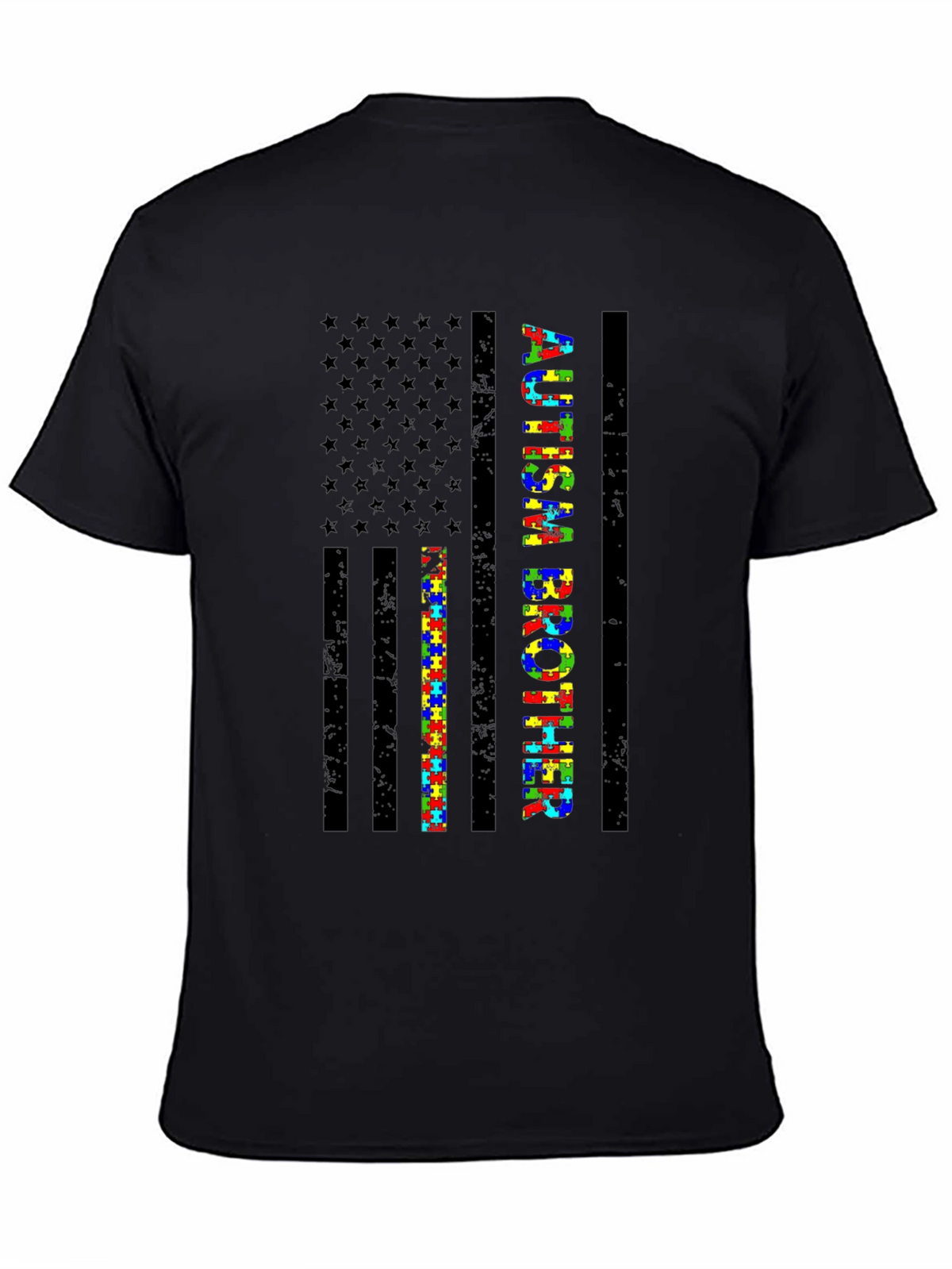 Autism Brother American Flag Graphic Tee