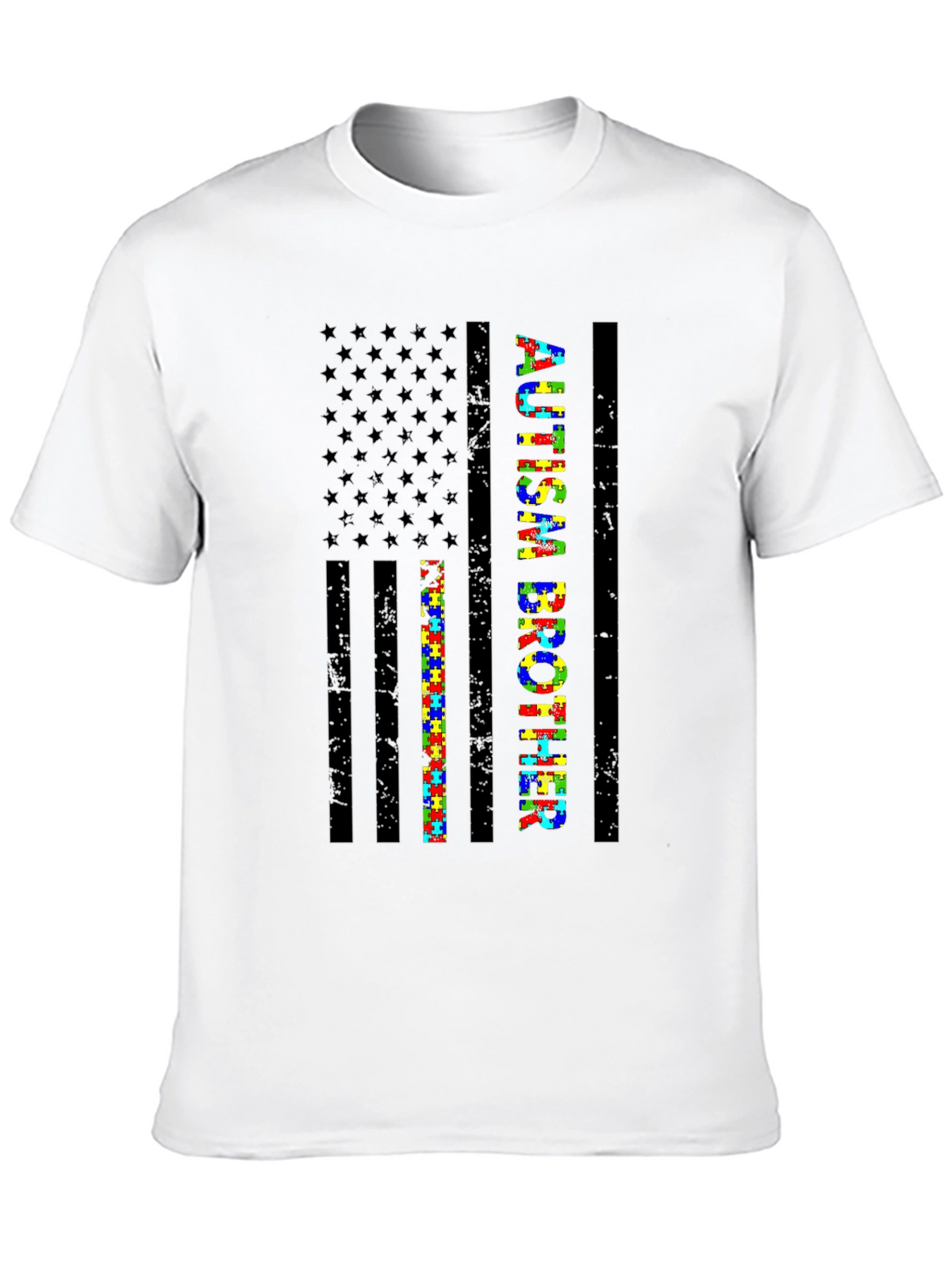 Autism Brother American Flag Graphic Tee