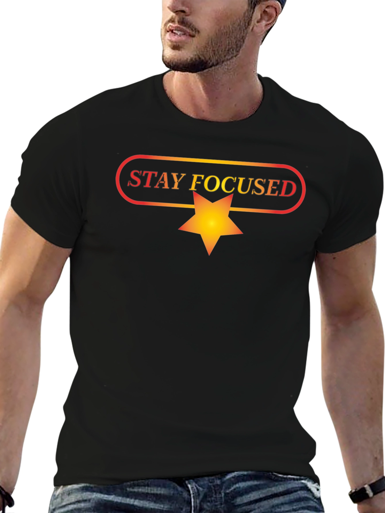 Stay Focused Black Graphic Tee