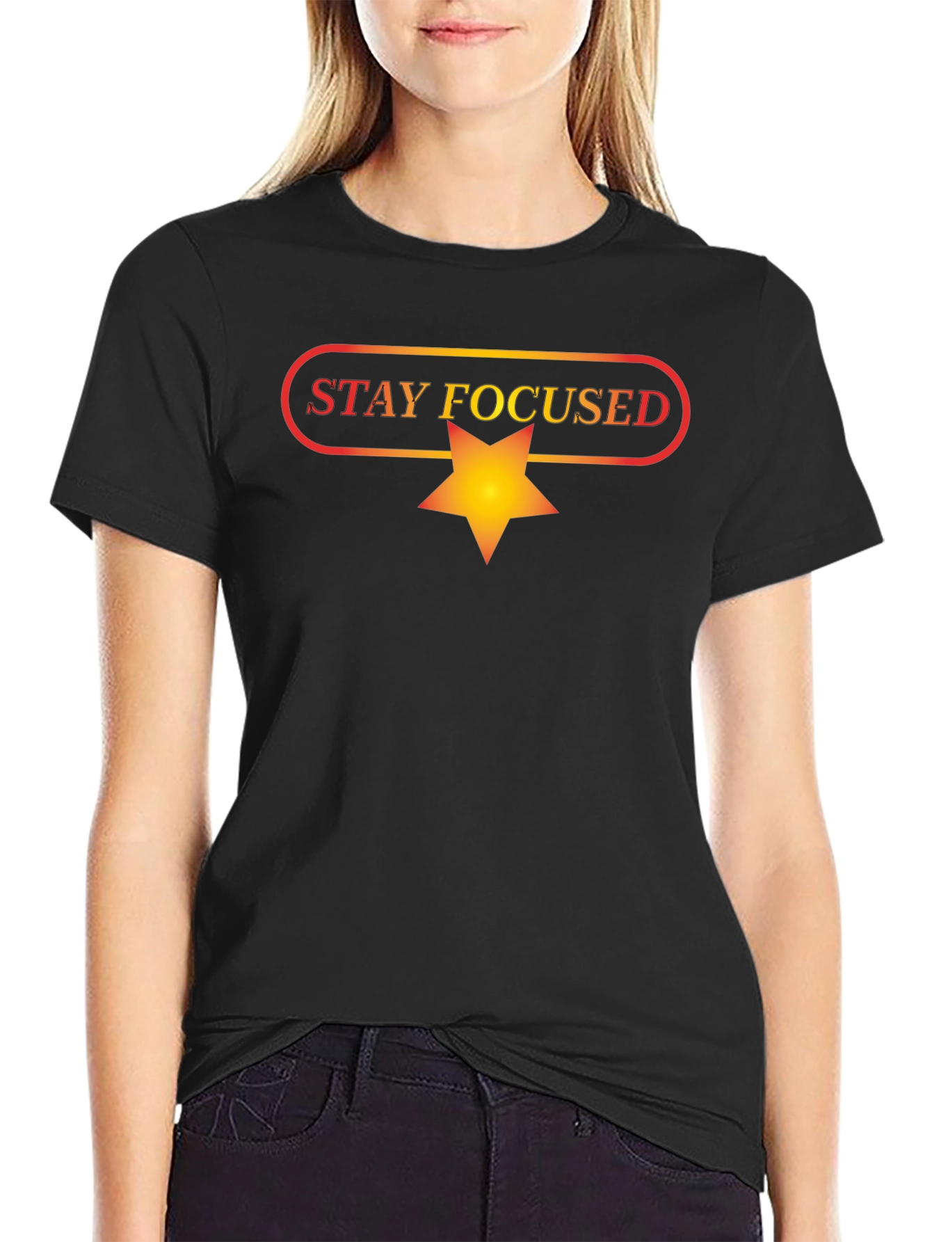 Stay Focused Black Graphic Tee