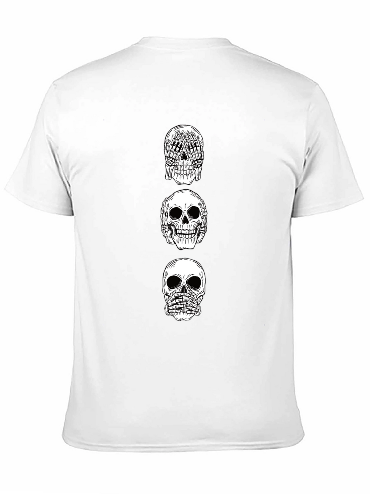 Hear See Speak No Evil Skull Graphic Tee