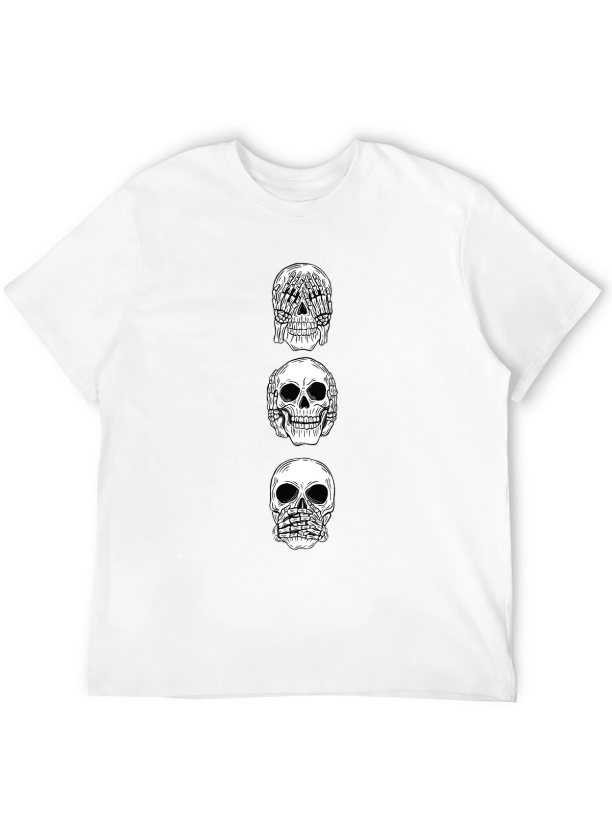 Hear See Speak No Evil Skull Graphic Tee