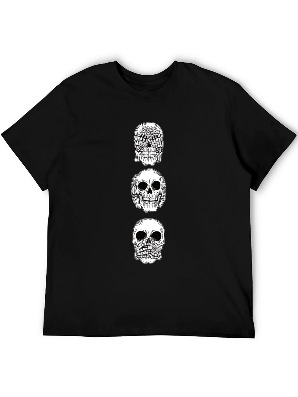Hear See Speak No Evil Skull Graphic Tee