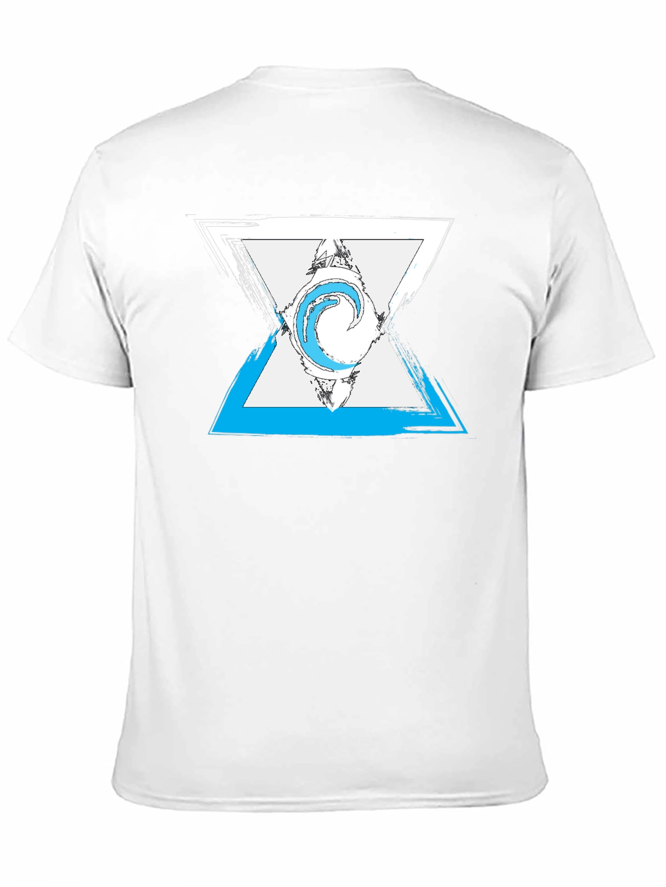 Abstract Triangle Graphic Mens Black T-Shirt