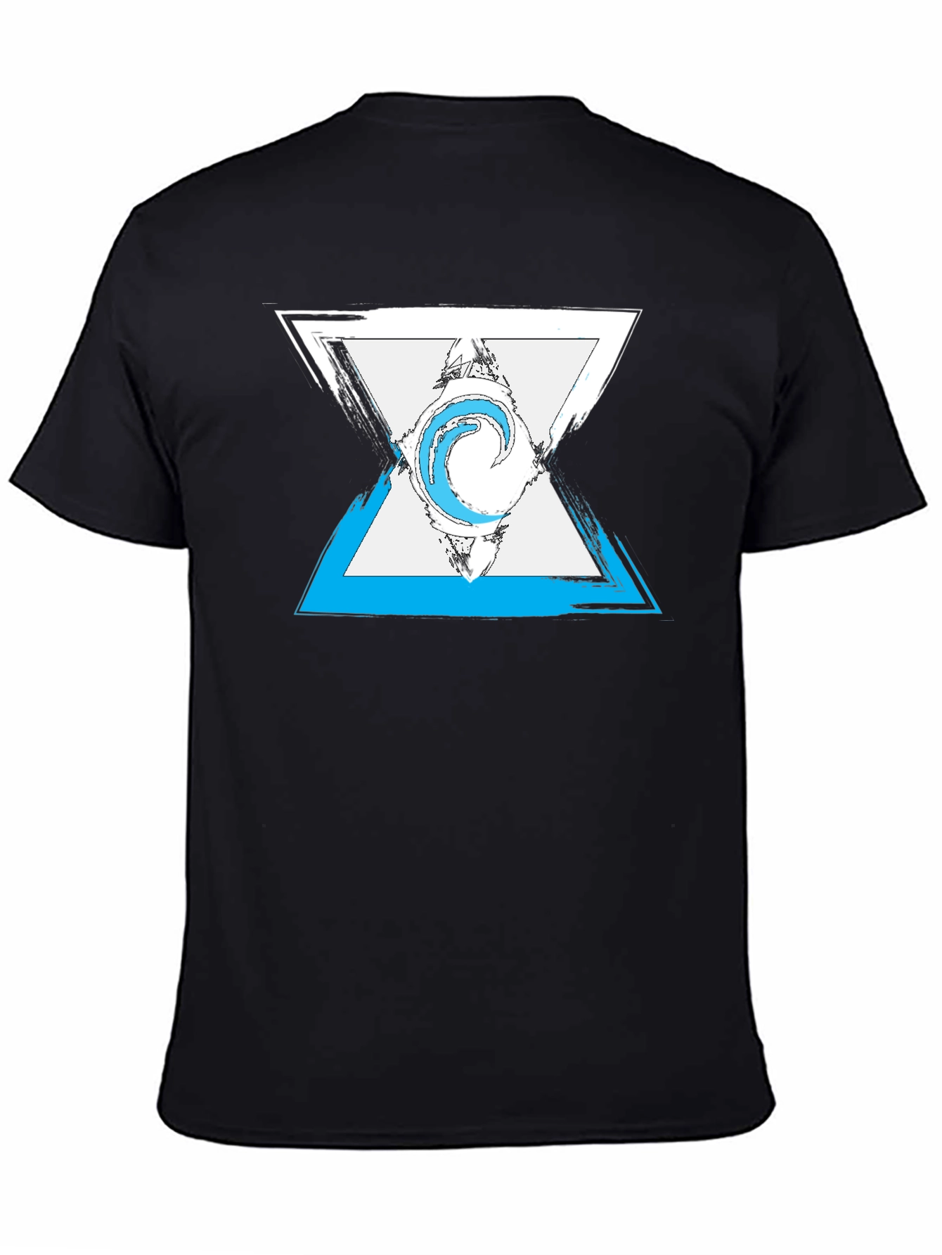 Abstract Triangle Graphic Mens Black T-Shirt