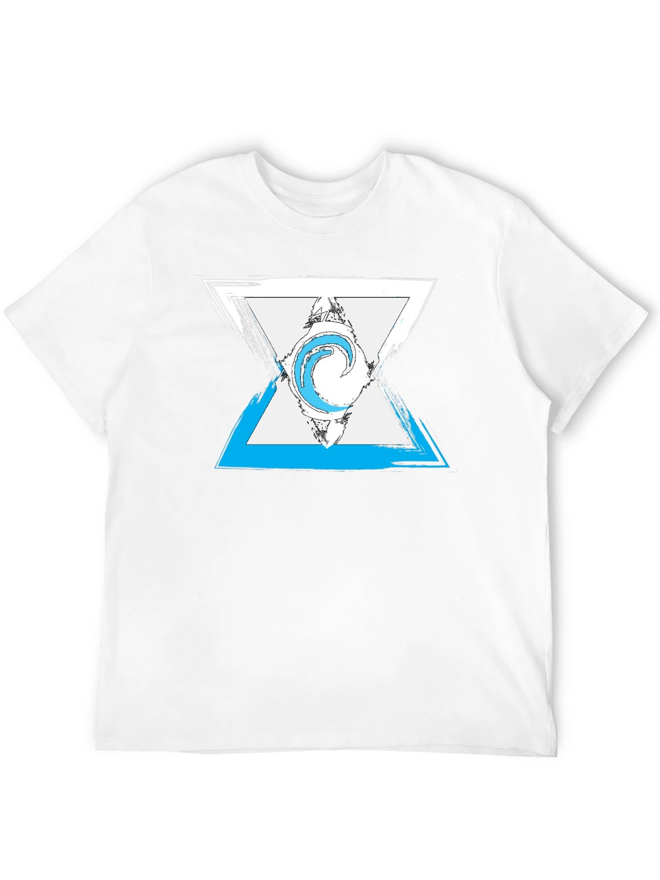 Abstract Triangle Graphic Mens Black T-Shirt