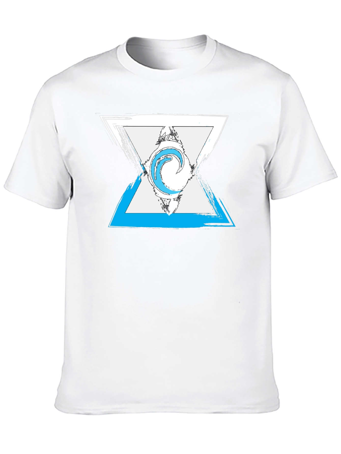 Abstract Triangle Graphic Mens Black T-Shirt