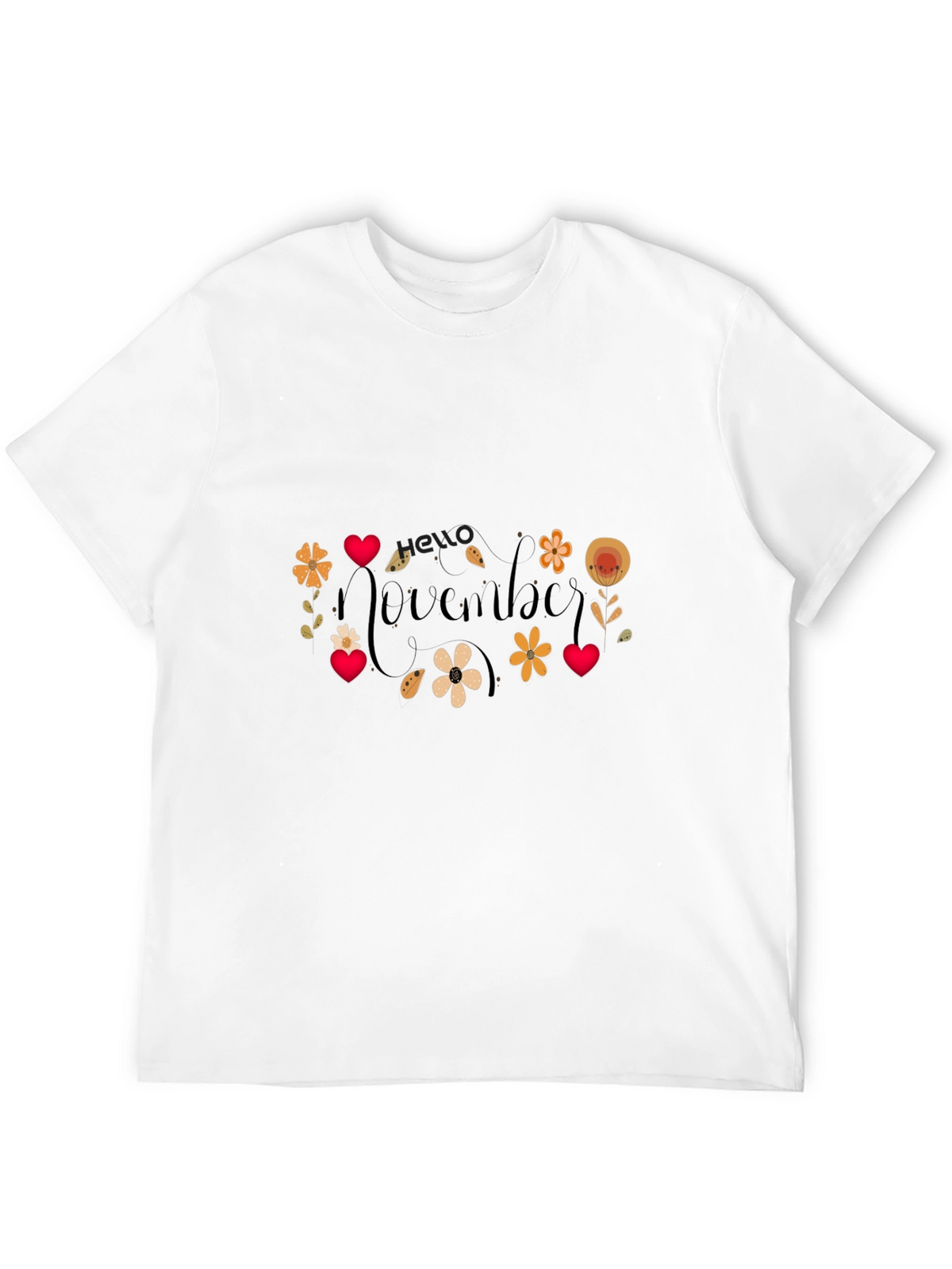 November Floral Graphic T-Shirt - Black