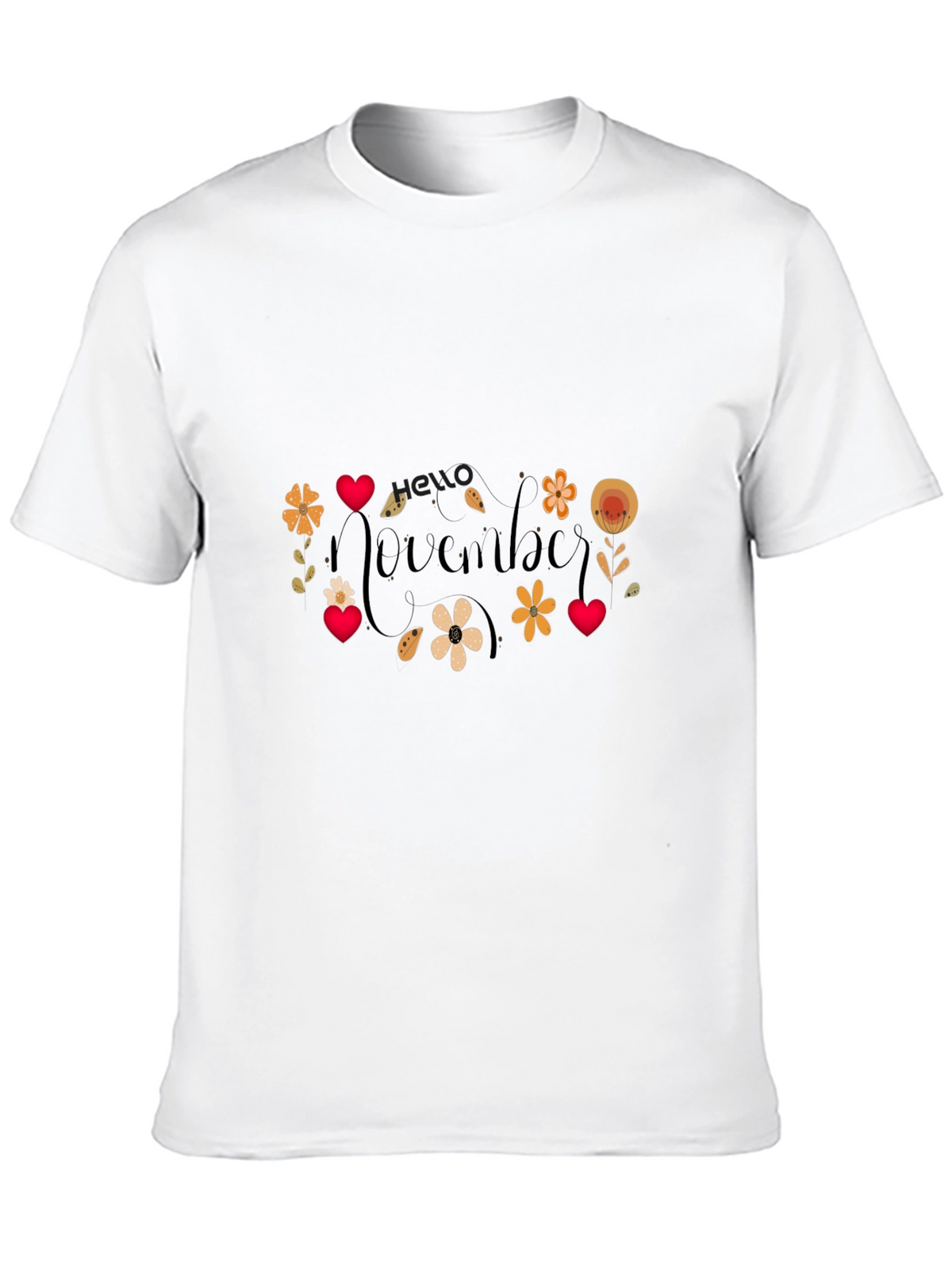 November Floral Graphic T-Shirt - Black