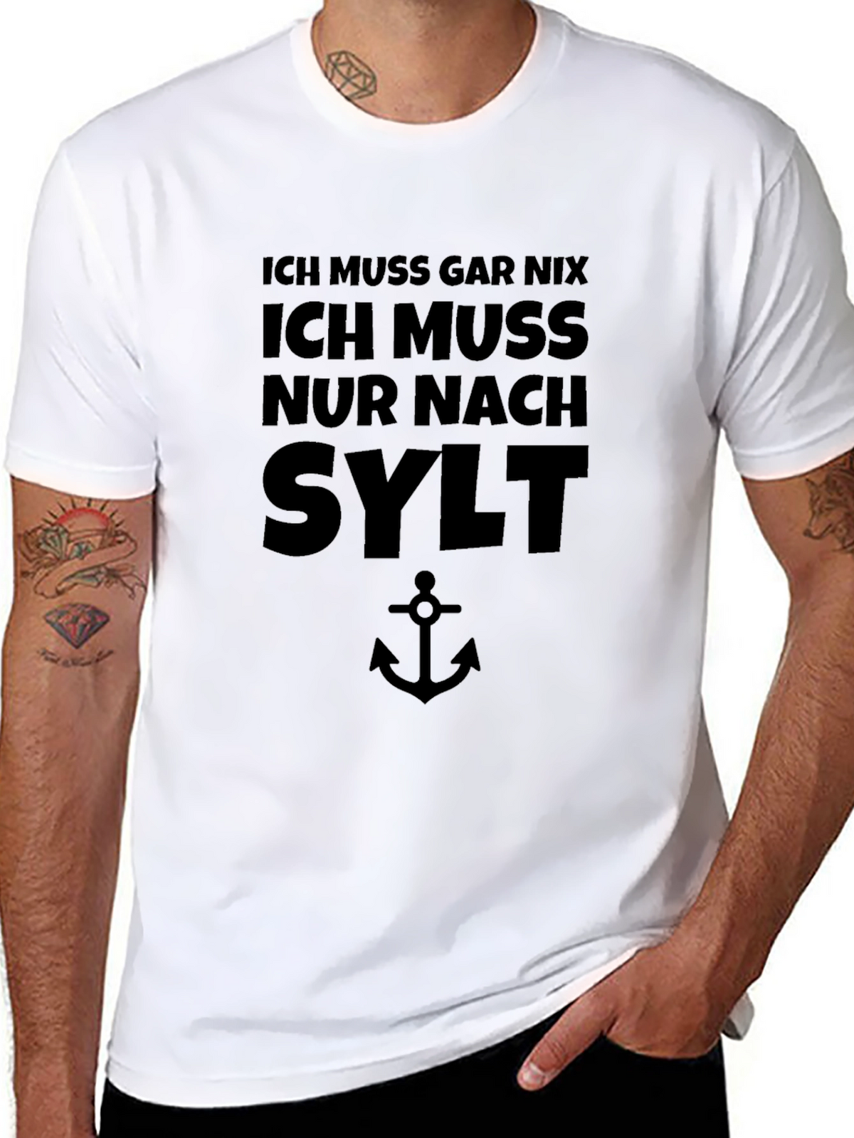 Ich Muss Nach Sylt Mens Black T-Shirt