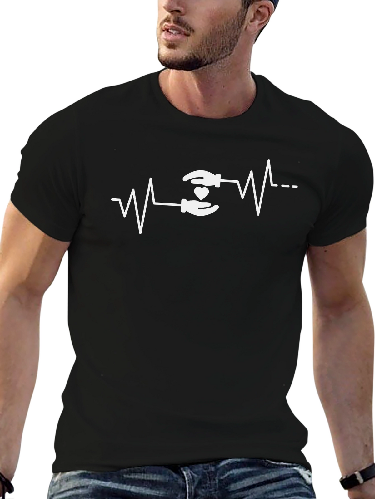 Heartbeat Love Hands Graphic Tee