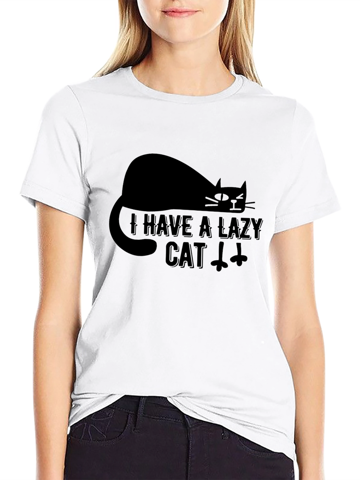 Lazy Cat Graphic T-Shirt - Comfortable & Stylish