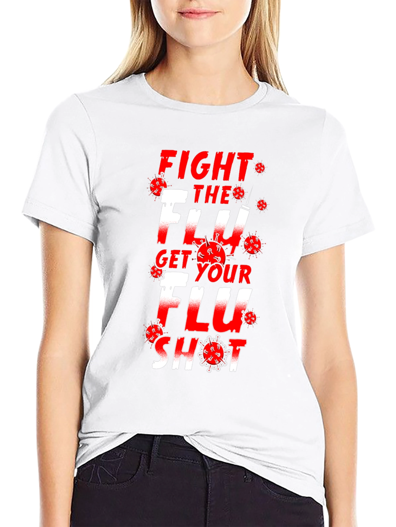 Fight the Flu Get Your Flu Shot Graphic T-Shirt