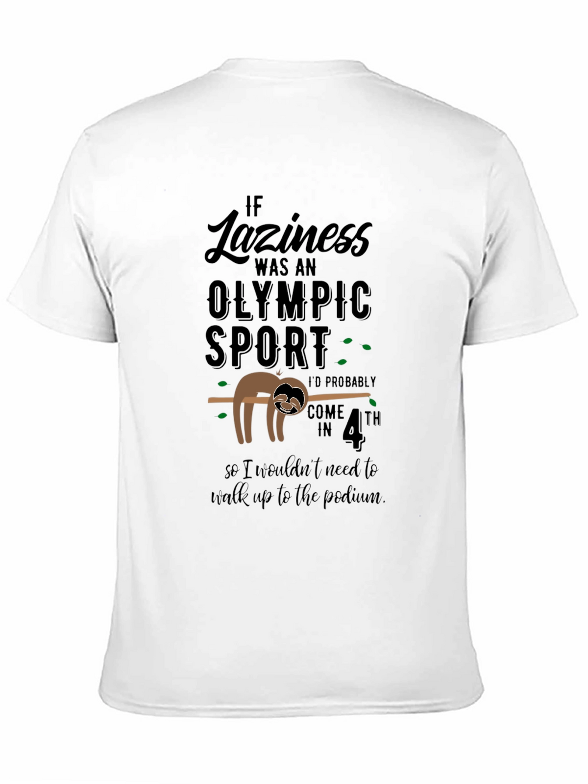 Lazy Sloth Olympic Sport Black T-Shirt
