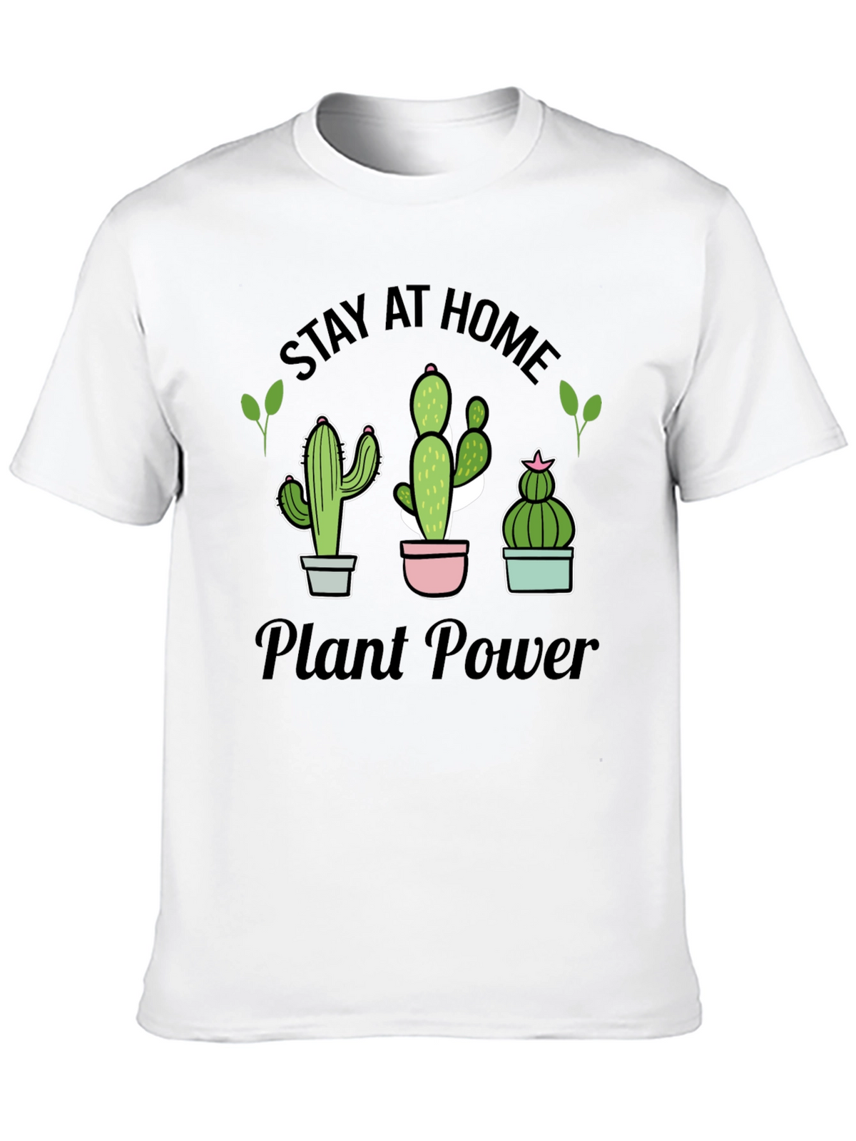 Stay At Home Plant Power T-Shirt Cactus Lover Tee