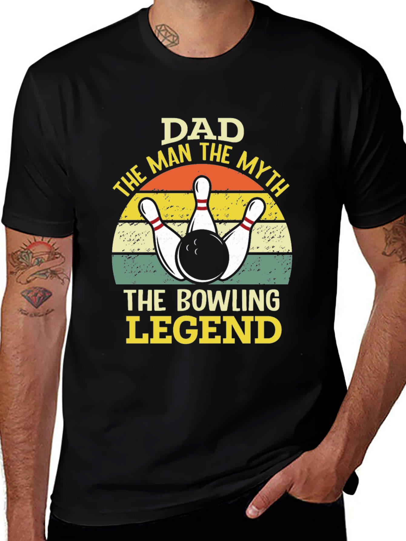 Dad Bowling Legend Graphic Tee Shirt