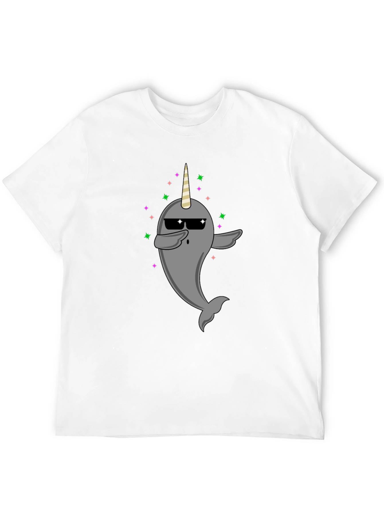 Dabbing Narwhal Unicorn Black T-Shirt
