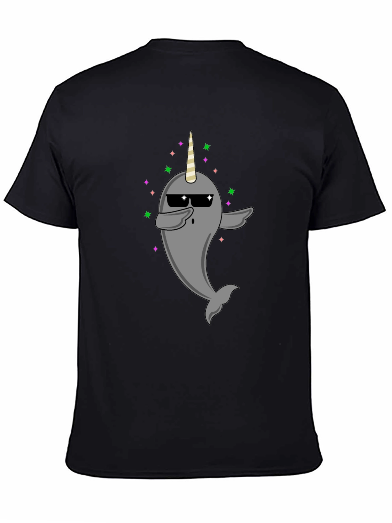 Dabbing Narwhal Unicorn Black T-Shirt