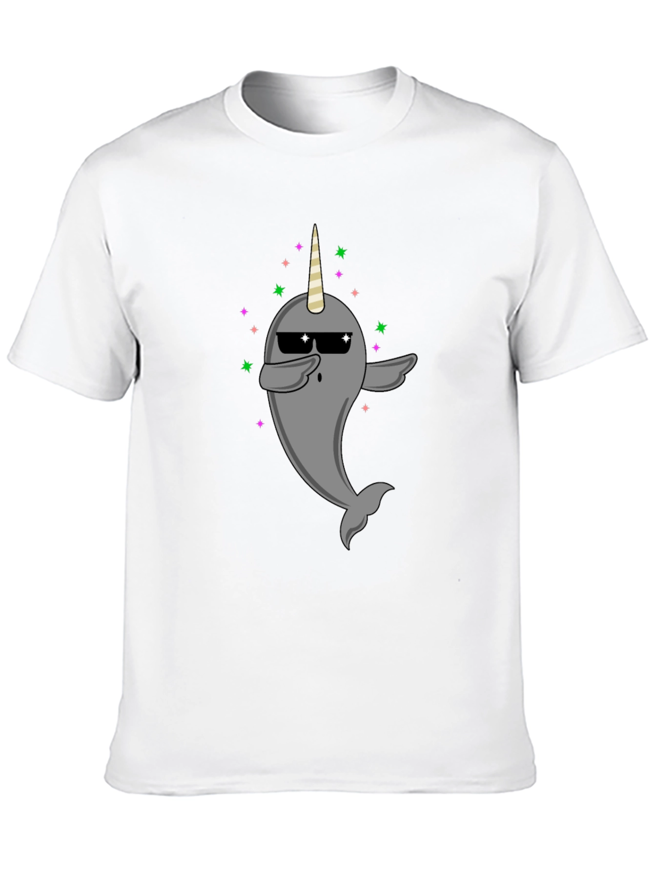 Dabbing Narwhal Unicorn Black T-Shirt
