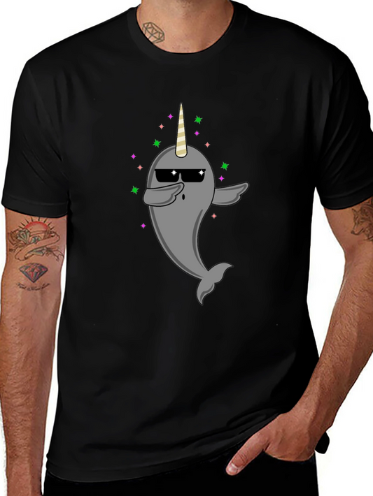 Dabbing Narwhal Unicorn Black T-Shirt