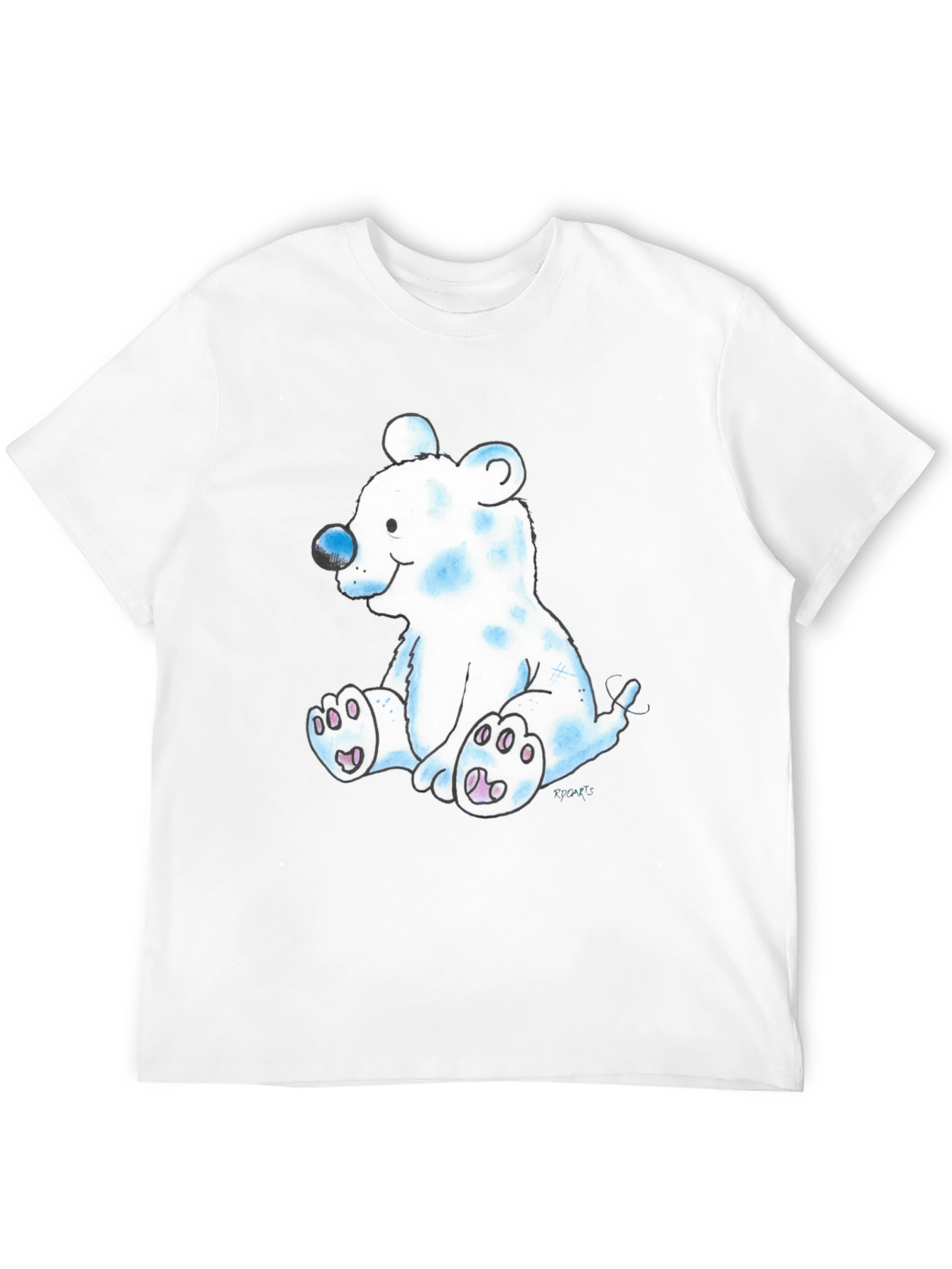 Cute Cartoon Bear Black T-Shirt