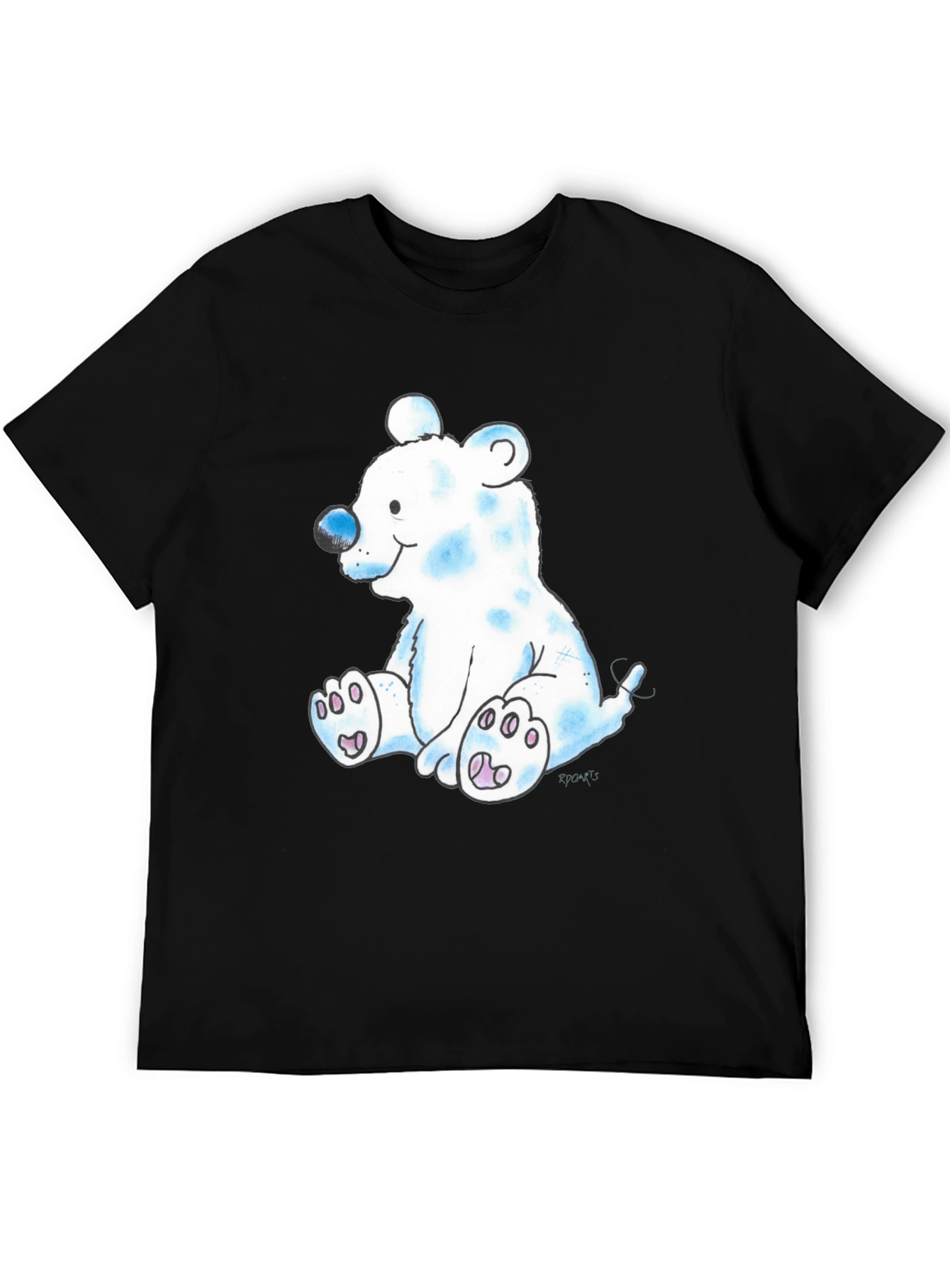 Cute Cartoon Bear Black T-Shirt