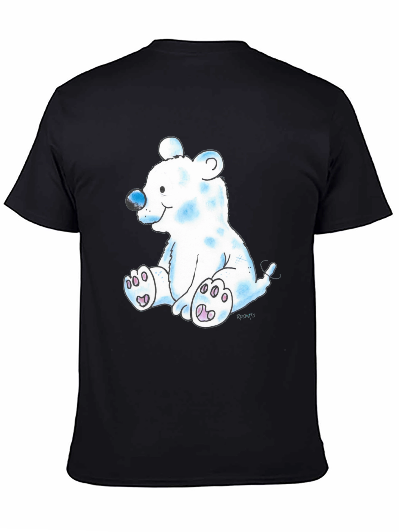 Cute Cartoon Bear Black T-Shirt