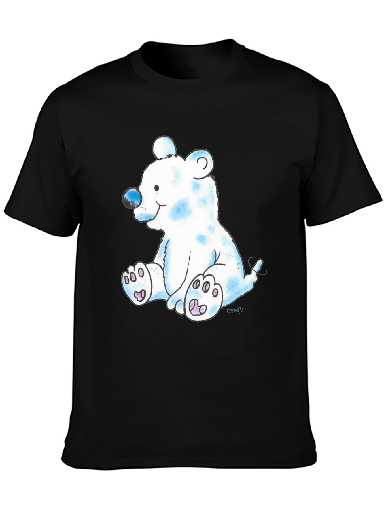 Cute Cartoon Bear Black T-Shirt