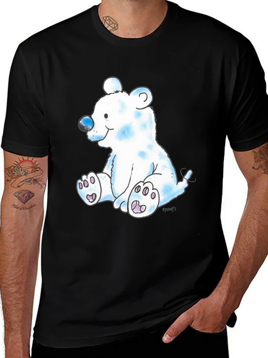 Cute Cartoon Bear Black T-Shirt