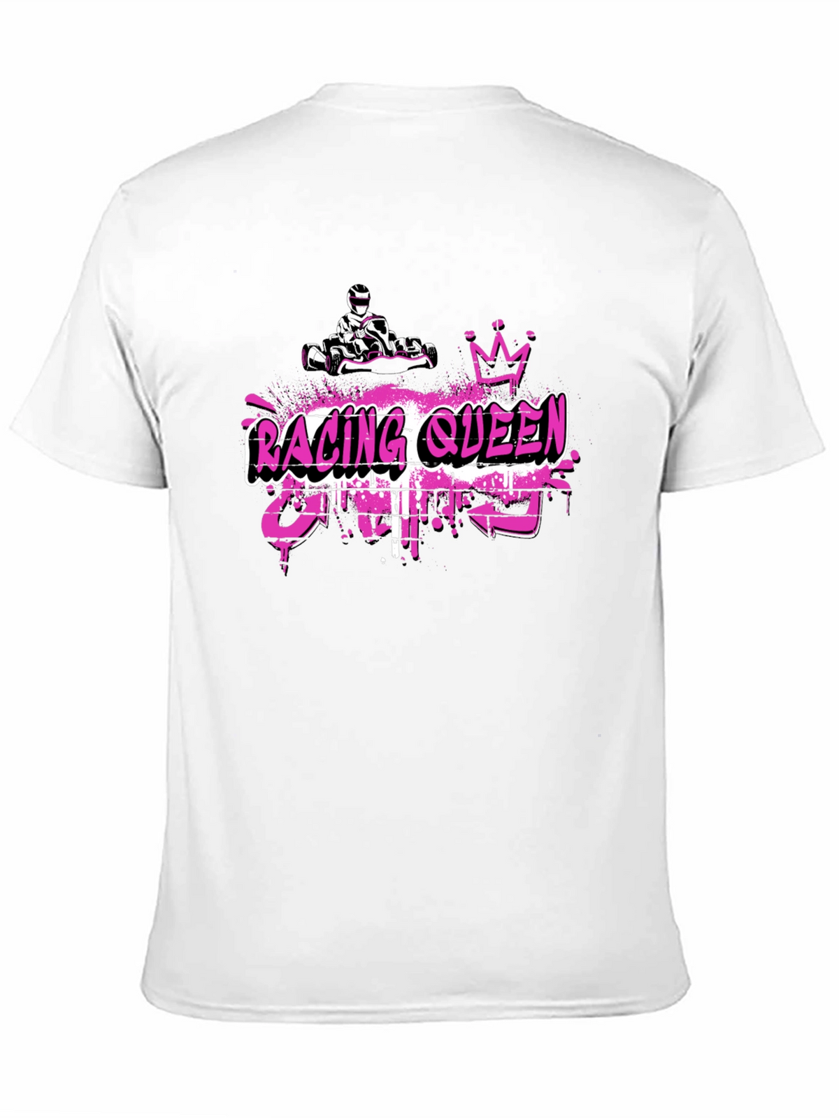 Racing Queen Black T-Shirt - Kart Racing Graphic Tee