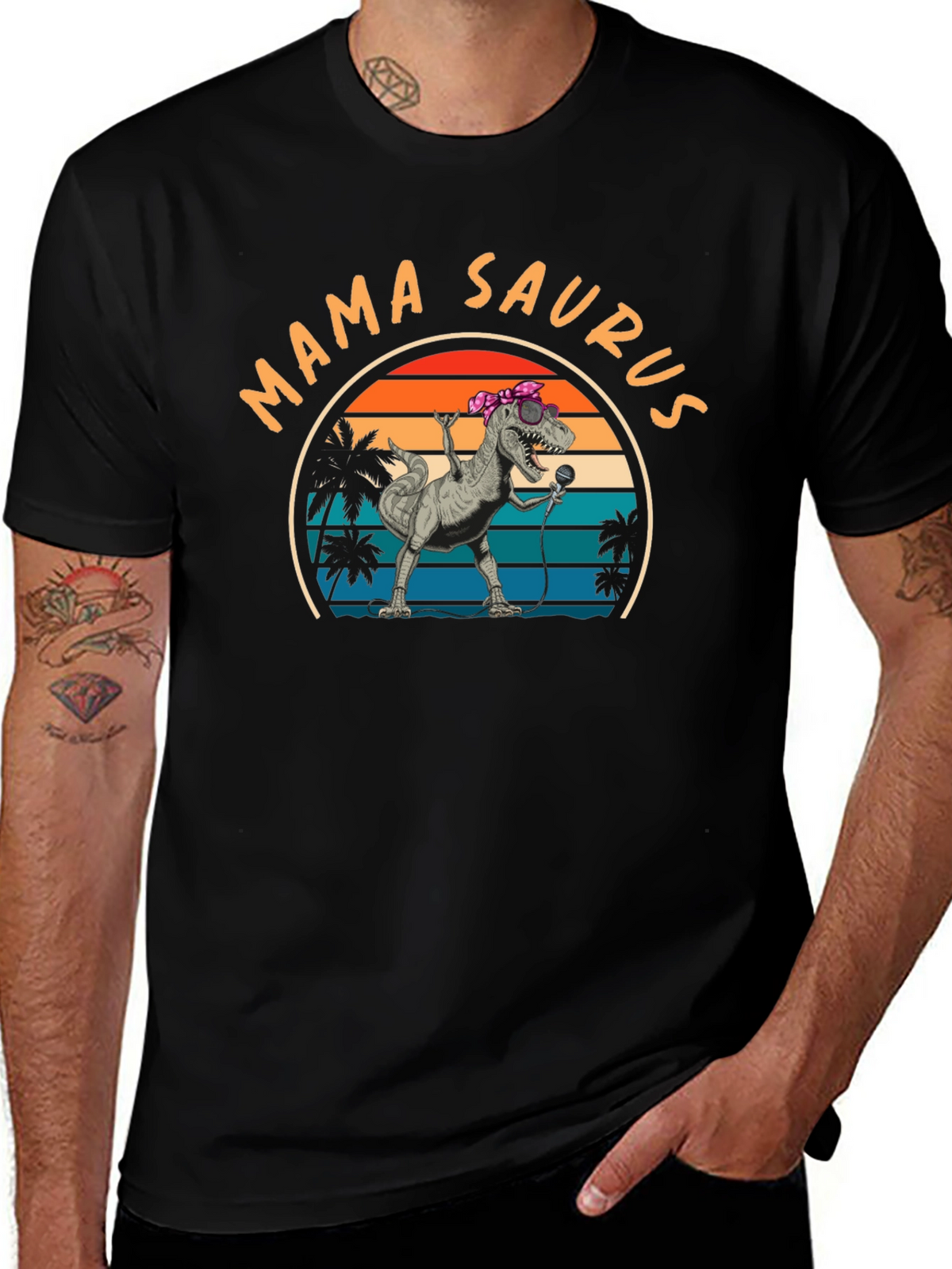 Mama Saurus T-Shirt - Retro Dinosaur Tee