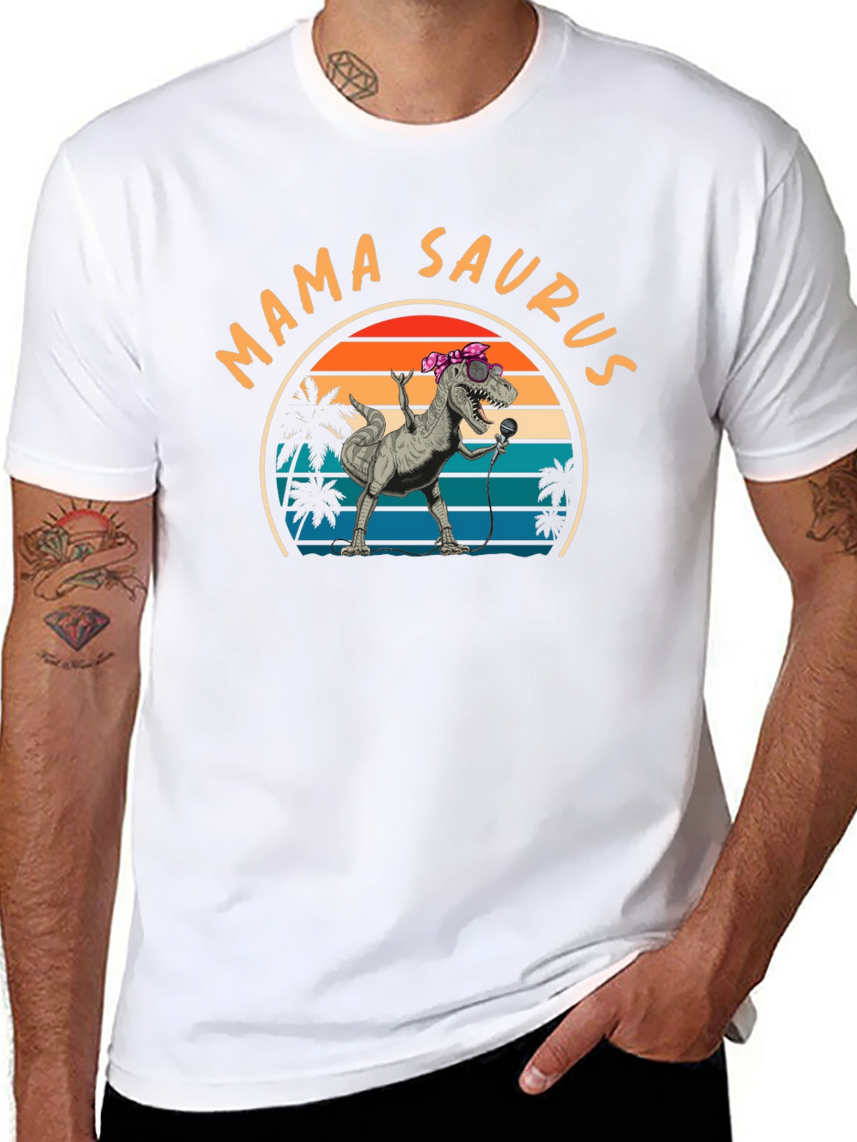 Mama Saurus T-Shirt - Retro Dinosaur Tee