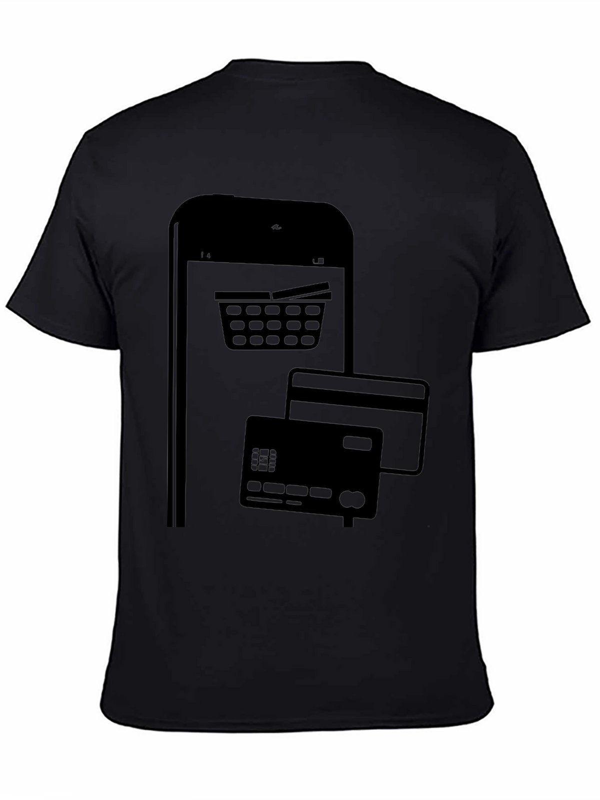 Online Shopping Black Graphic Tee