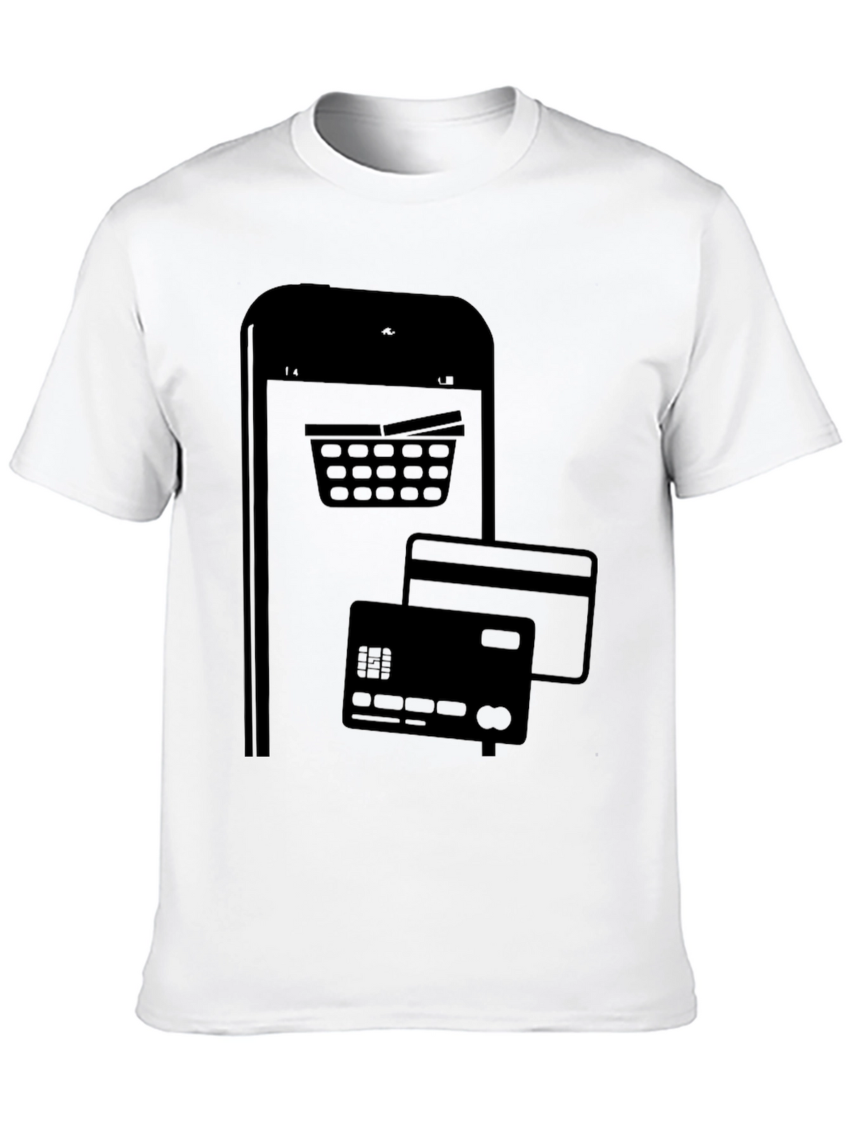 Online Shopping Black Graphic Tee