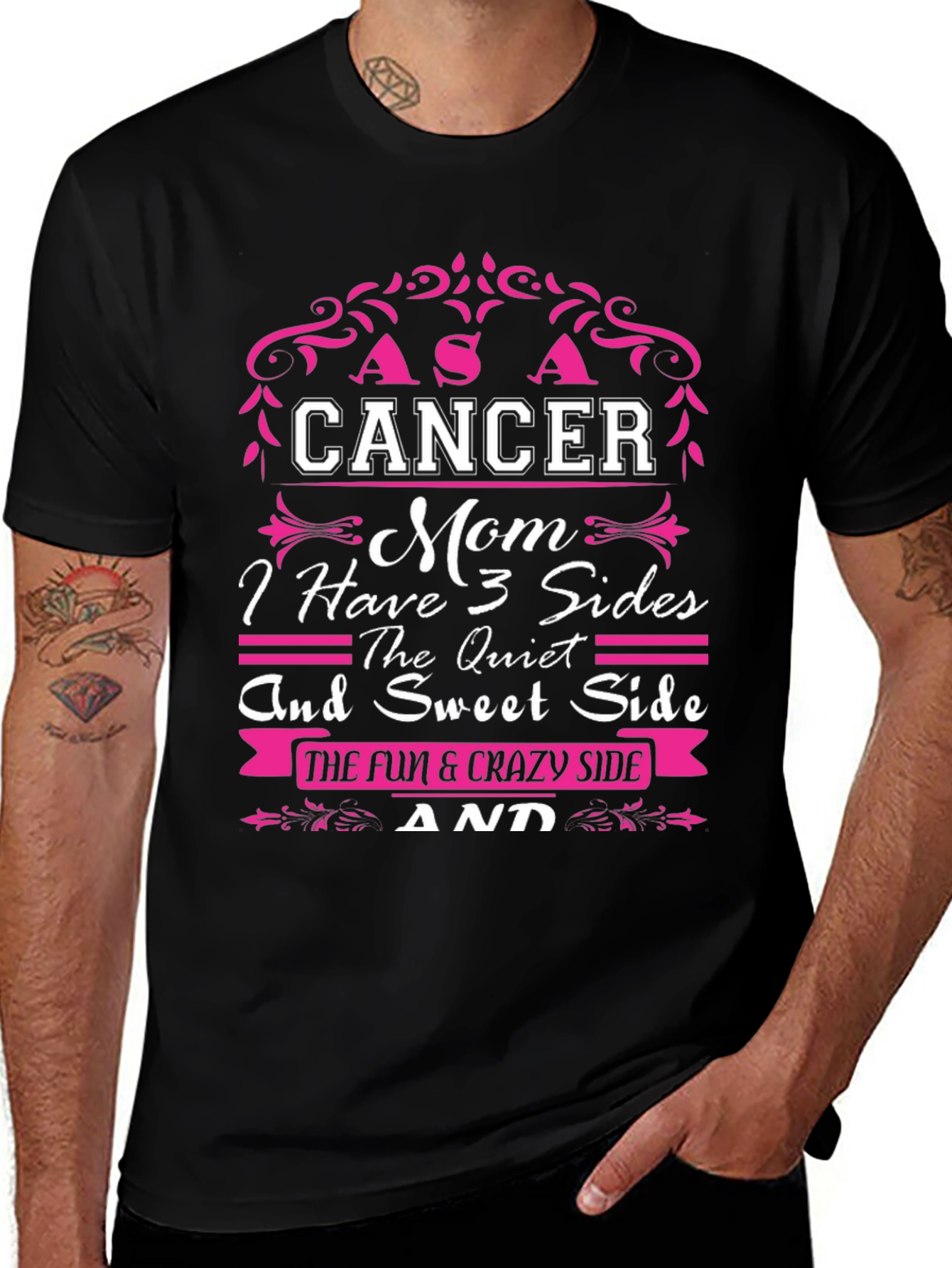 Cancer Mom T-Shirt: 3 Sides Design