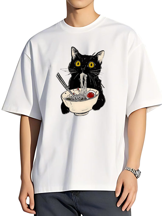 T-shirt Ramen Cat Vintage Wash Japanese Design T-Shirt