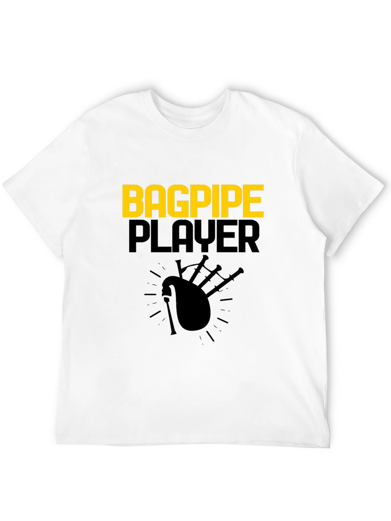 Bagpipe Player Graphic Tee - Black Cotton T-Shirt