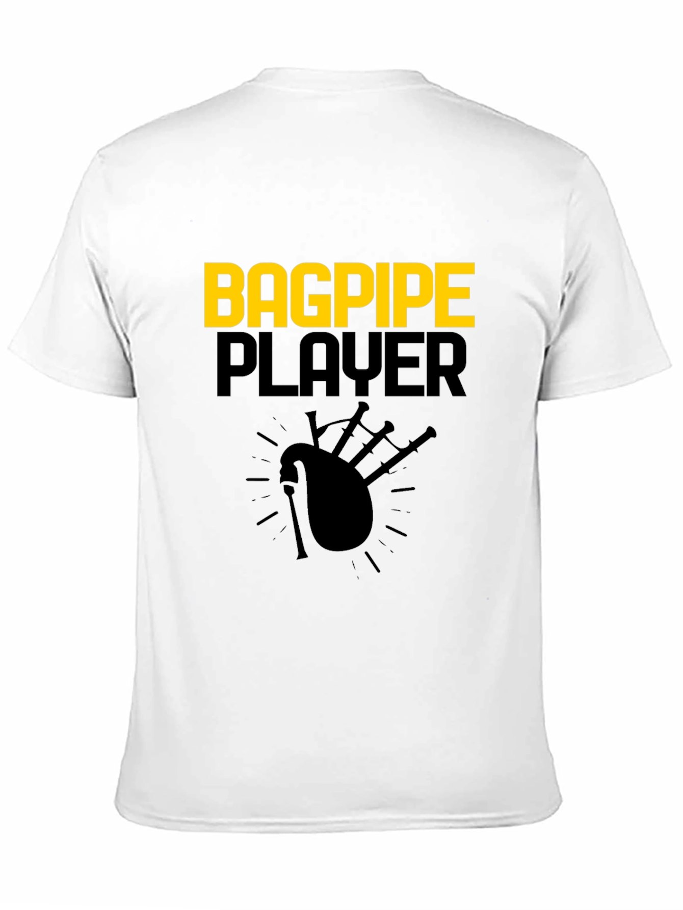 Bagpipe Player Graphic Tee - Black Cotton T-Shirt