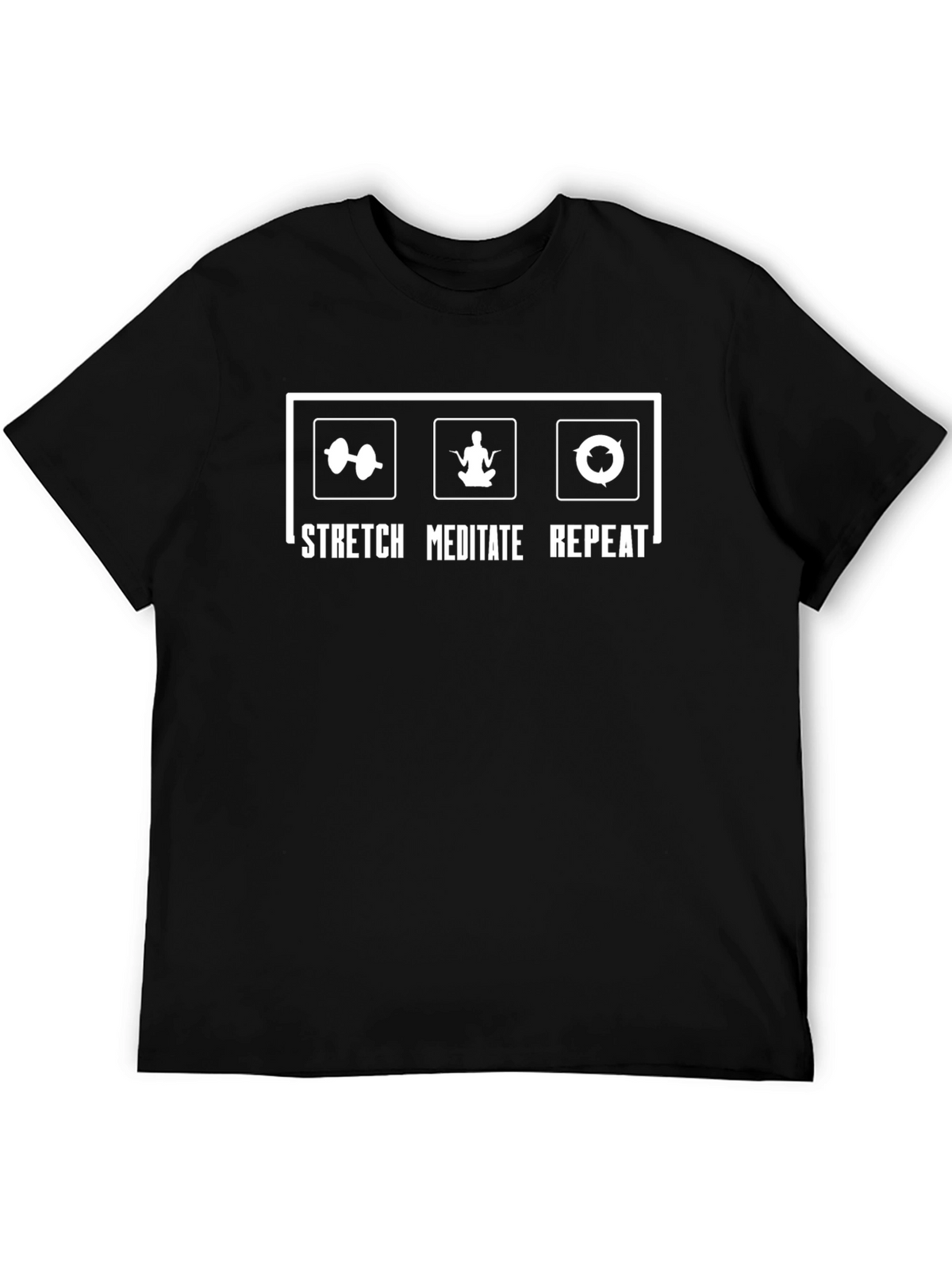 Stretch Meditate Repeat Black T-Shirt