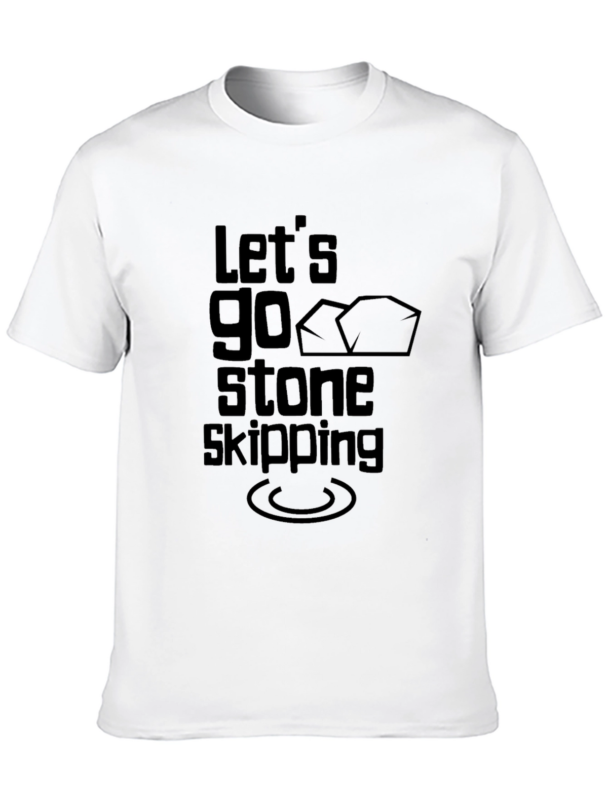 Lets Go Stone Skipping Black T-Shirt