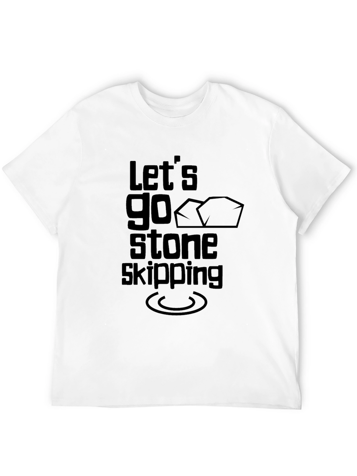 Lets Go Stone Skipping Black T-Shirt
