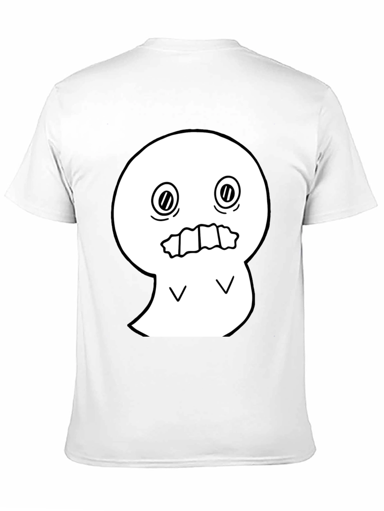 Spooky Graphic Tee - White Ghost on Black
