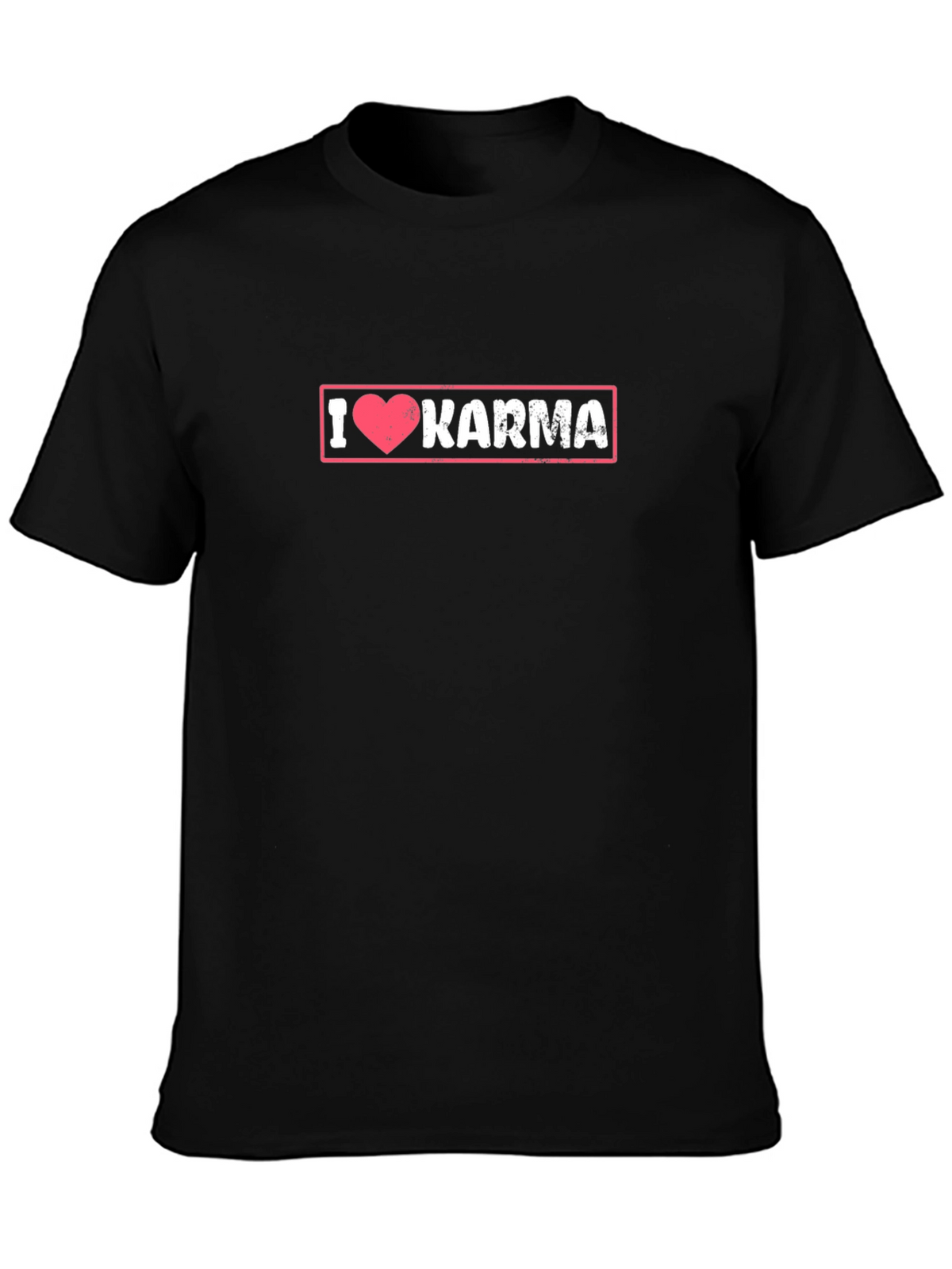 I Love Karma Graphic Tee - Black Cotton T-Shirt
