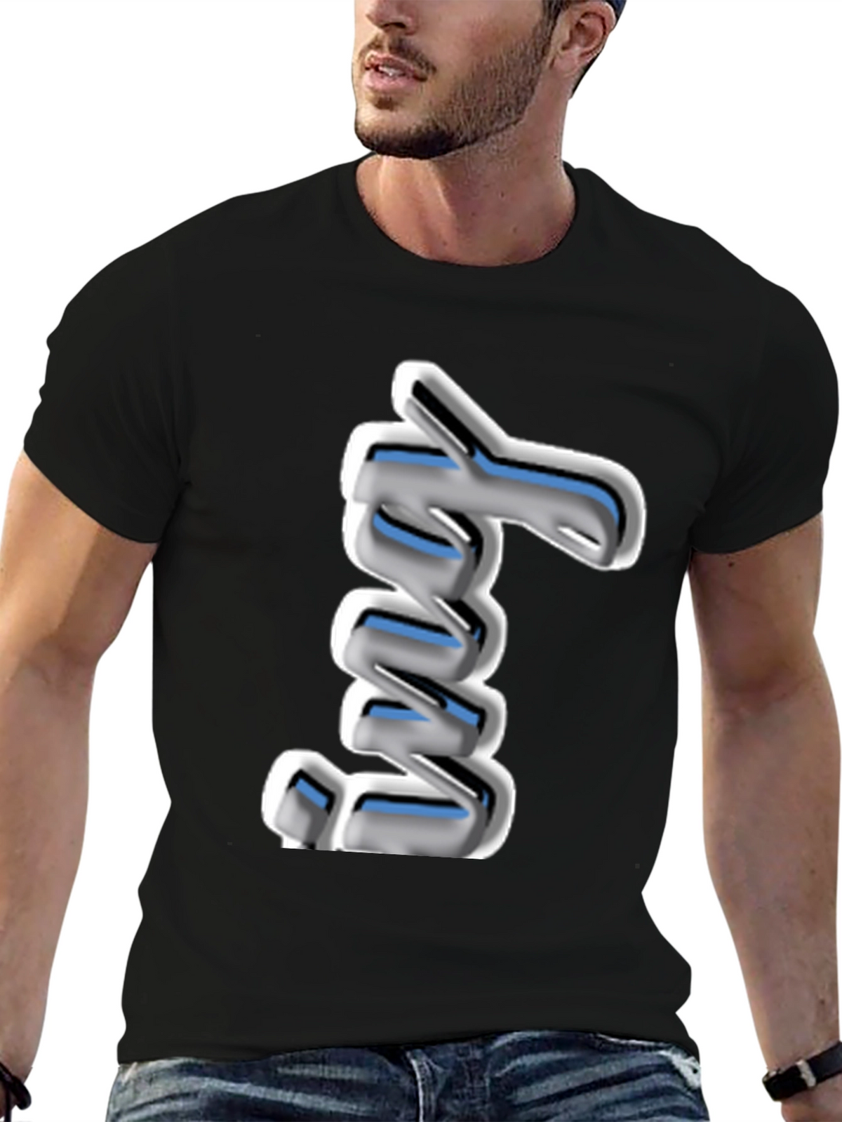 Cool 3D Spring Graphic Black T-Shirt
