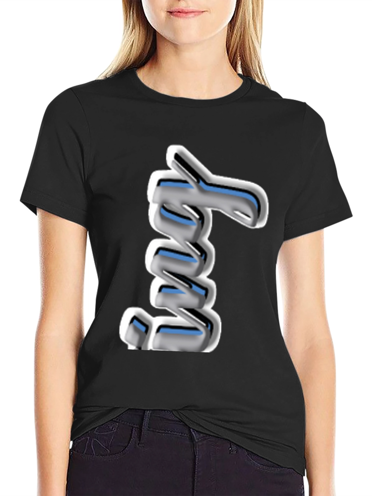 Cool 3D Spring Graphic Black T-Shirt
