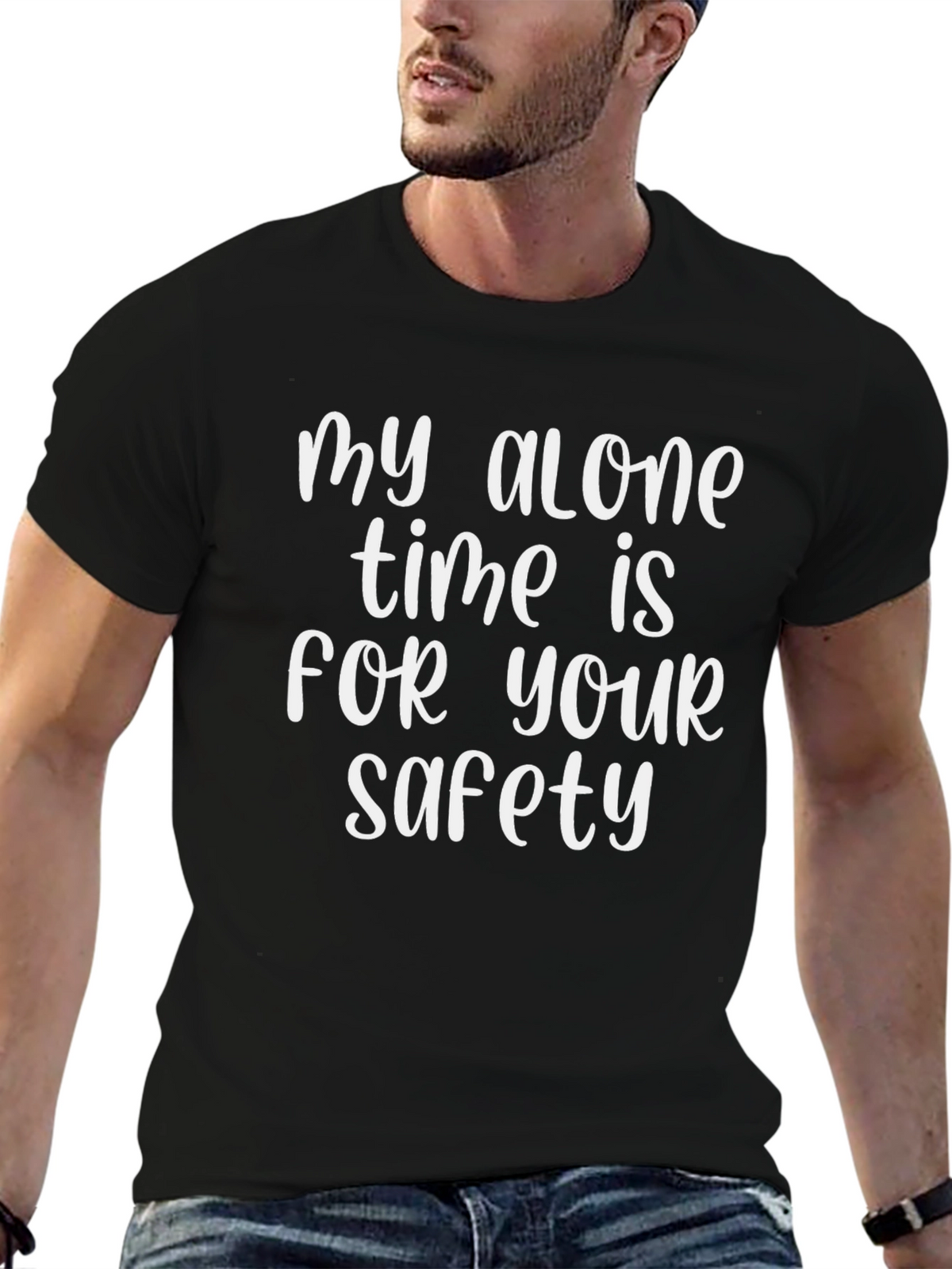 Funny Alone Time Safety Graphic Tee