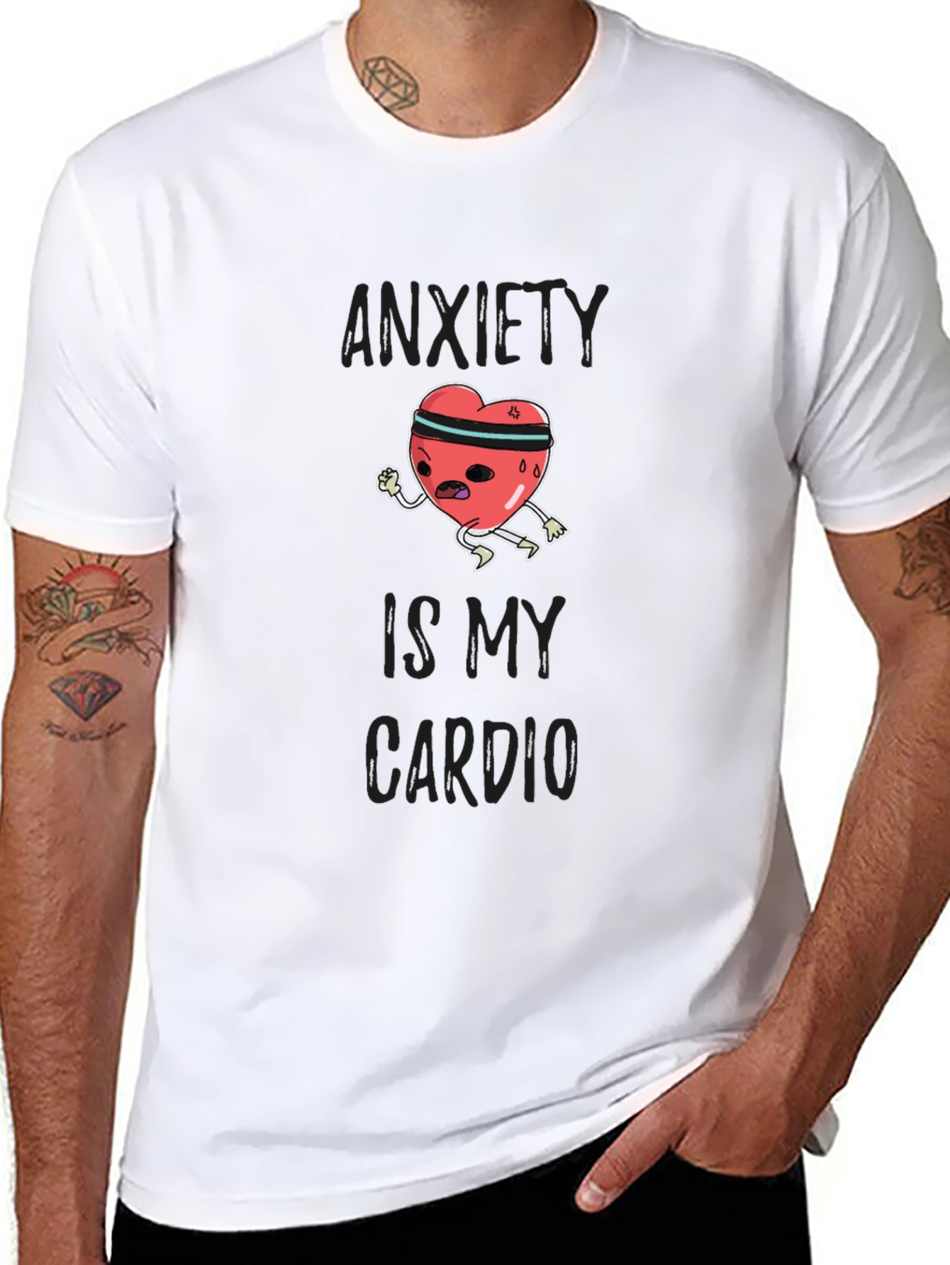 Anxiety Is My Cardio Funny Graphic T-Shirt